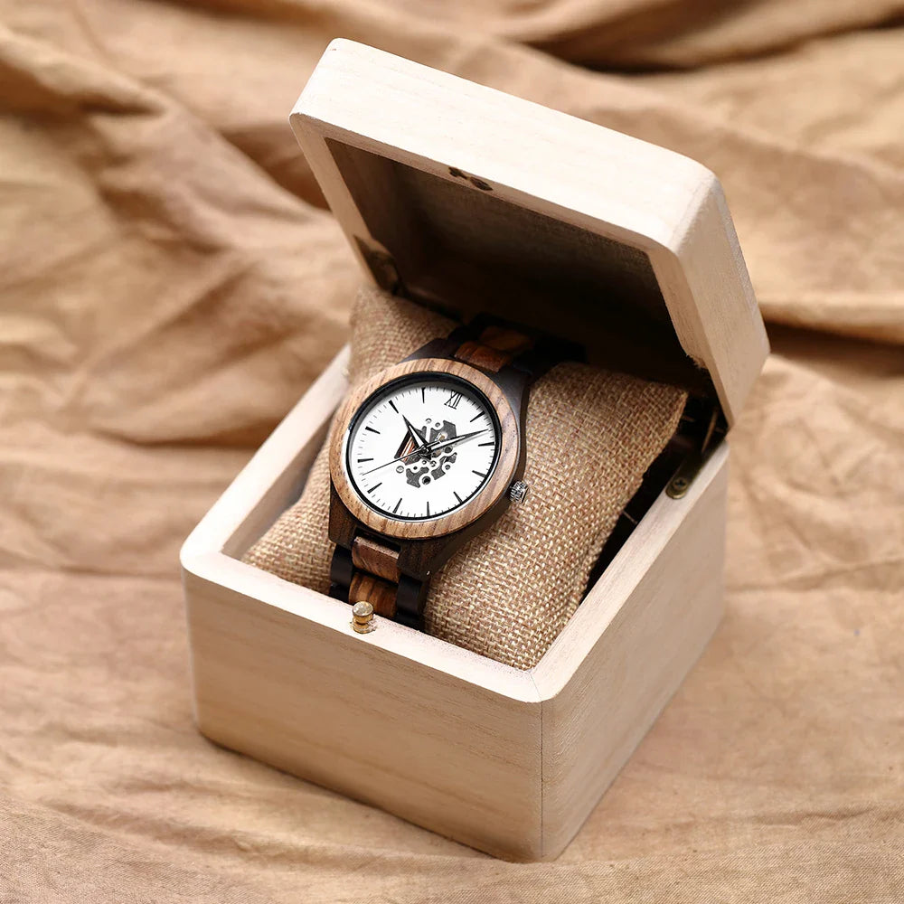 Harry Wood Skeleton Watch | Skeleton Dial Link Bracelet Watch