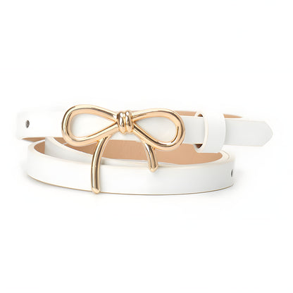 Viola Skinny Belt | Bow Buckle Adjustable Length Belt
