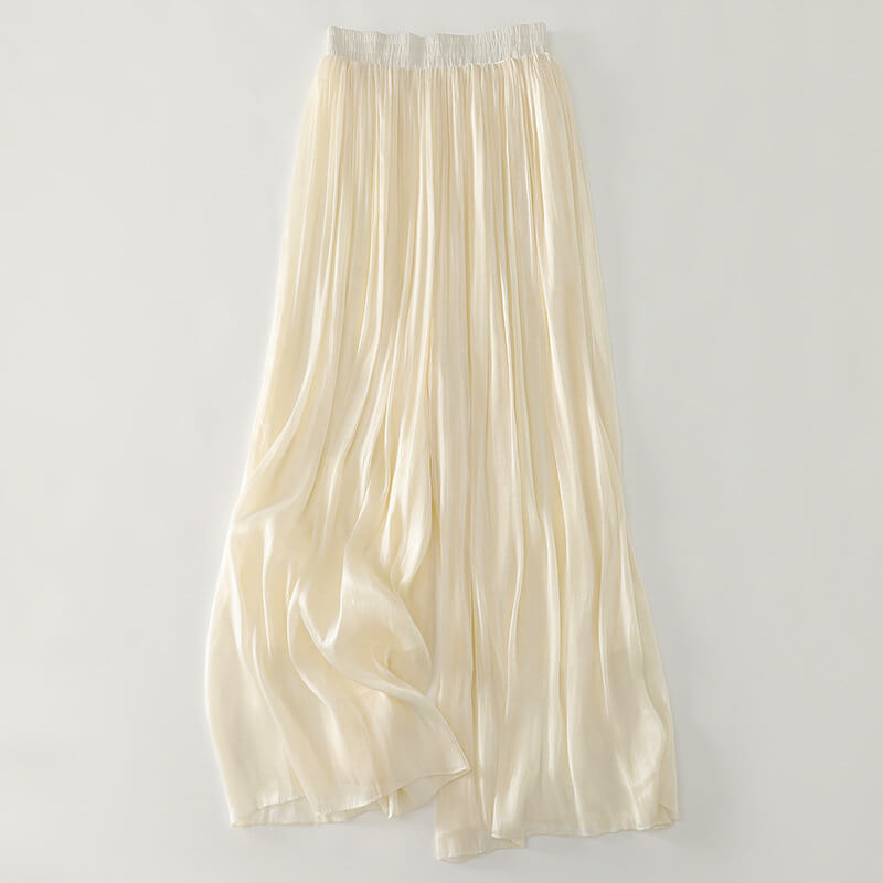 Pleated Relaxed Fit Wide-Leg Pants for Women – Comfortable Casual Wear