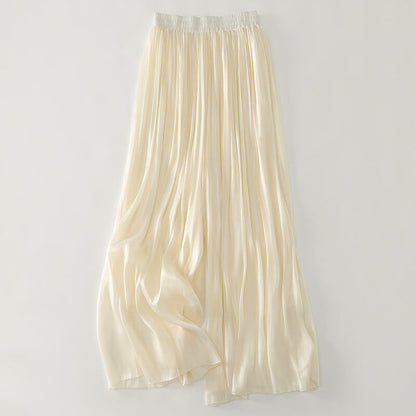 Pleated Relaxed Fit Wide-Leg Pants for Women – Comfortable Casual Wear