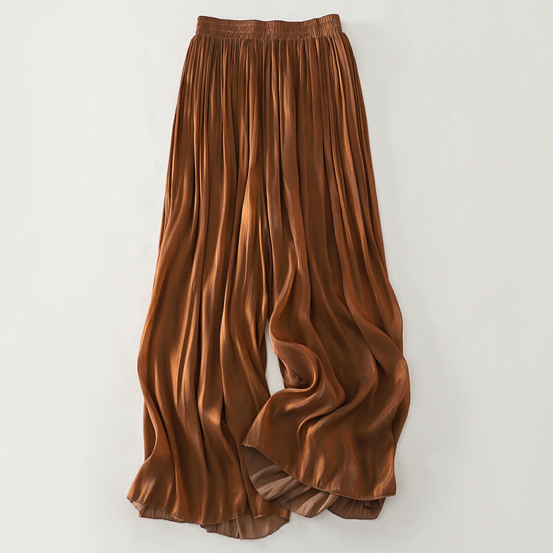 Pleated Relaxed Fit Wide-Leg Pants for Women – Comfortable Casual Wear