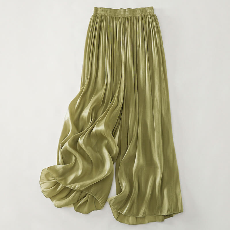 Pleated Relaxed Fit Wide-Leg Pants for Women – Comfortable Casual Wear