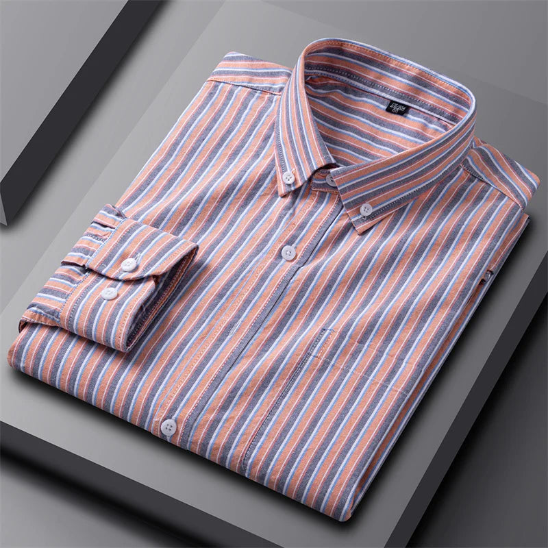 Classic Striped Button-Down Shirt for Men – Smart Everyday Comfort