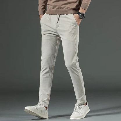 George Relaxed Trousers | Pleated Ribbed Side Pockets Trousers