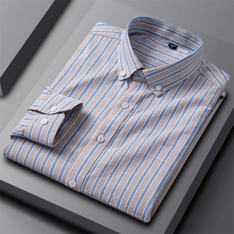 Classic Striped Button-Down Shirt for Men – Smart Everyday Comfort