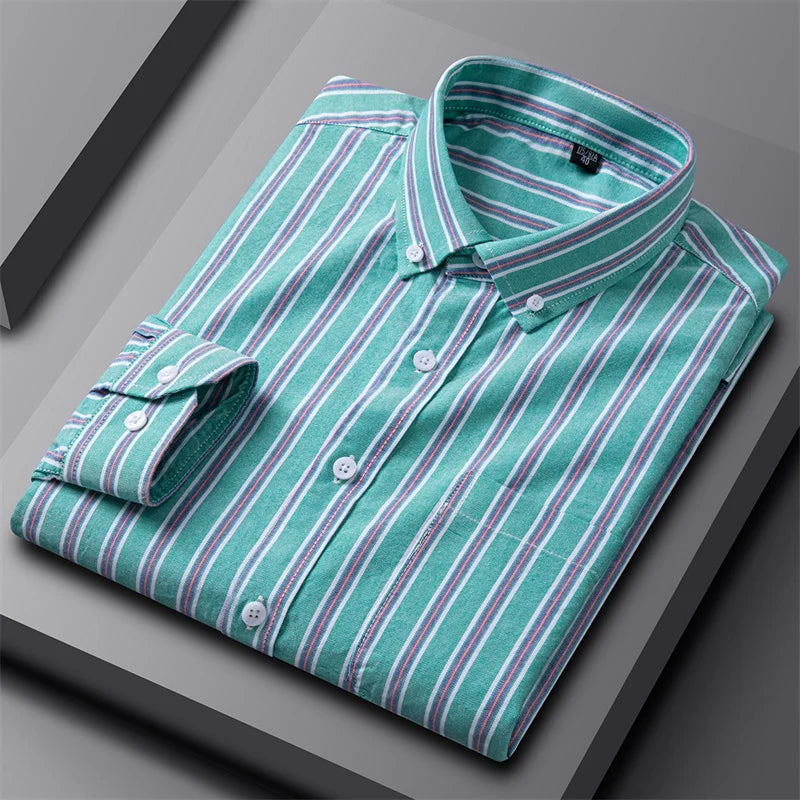 Classic Striped Button-Down Shirt for Men – Smart Everyday Comfort