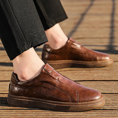 Harry Standard Fit Slip-On Loafers | Ribbed Sole Stitched Slip-On Loafers