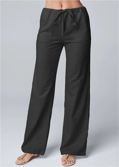 Women's Trousers with Wide Legs – High Waist – Comfortable Fit – Breathable Natural Fabric