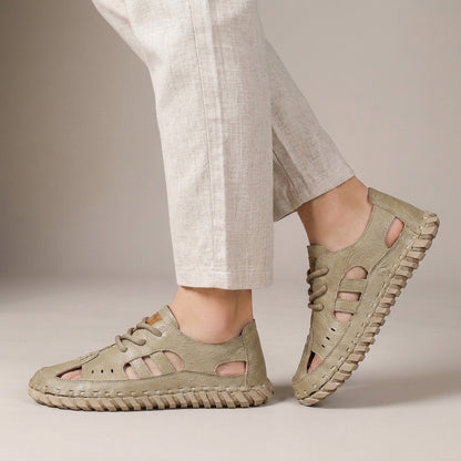 Cutout Lace-Up Casual Shoes for Men – Breathable Comfort & Everyday Wear