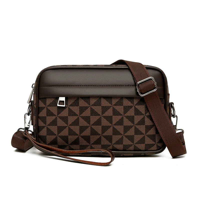 Oscar Structured Crossbody Bag | Checkered Design Silver-Tone Crossbody Bag