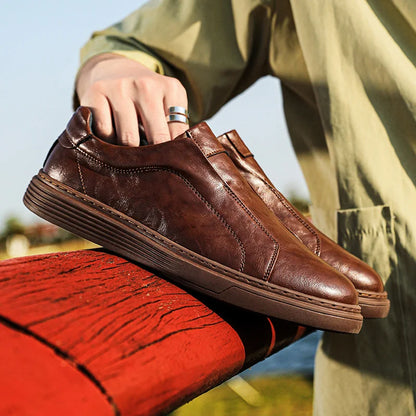 Harry Standard Fit Slip-On Loafers | Ribbed Sole Stitched Slip-On Loafers