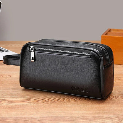 James Structured Pouch Bag | Pebbled Texture Zipper Closure Pouch Bag