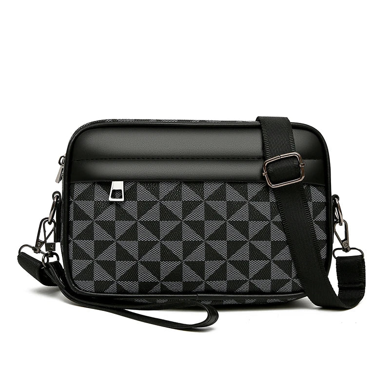 Oscar Structured Crossbody Bag | Checkered Design Silver-Tone Crossbody Bag