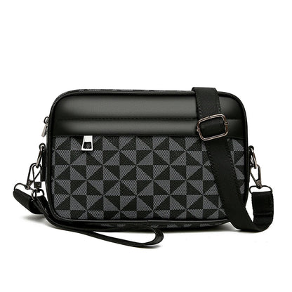 Oscar Structured Crossbody Bag | Checkered Design Silver-Tone Crossbody Bag