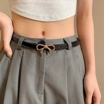 Viola Skinny Belt | Bow Buckle Adjustable Length Belt