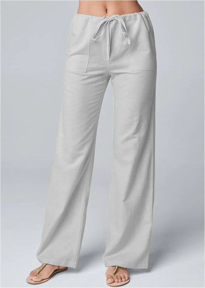Women's Trousers with Wide Legs – High Waist – Comfortable Fit – Breathable Natural Fabric