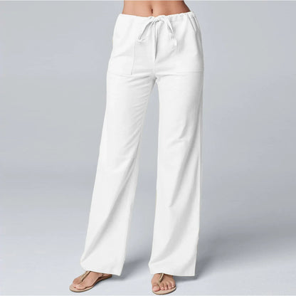 Women's Trousers with Wide Legs – High Waist – Comfortable Fit – Breathable Natural Fabric