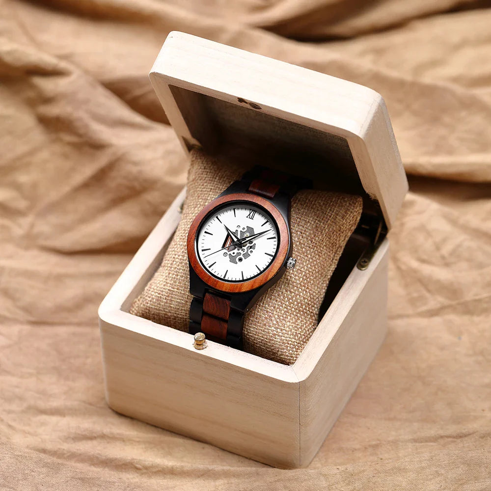 Harry Wood Skeleton Watch | Skeleton Dial Link Bracelet Watch