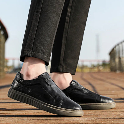 Harry Standard Fit Slip-On Loafers | Ribbed Sole Stitched Slip-On Loafers