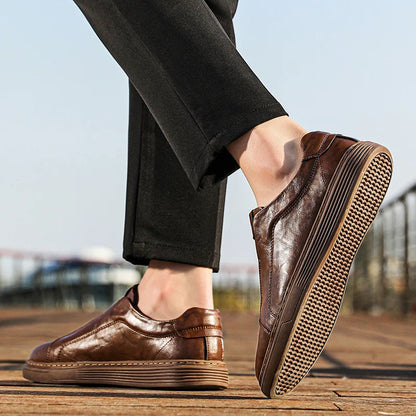 Harry Standard Fit Slip-On Loafers | Ribbed Sole Stitched Slip-On Loafers