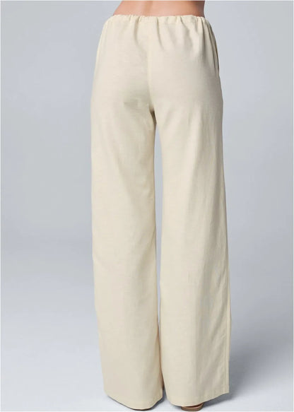 Women's Trousers with Wide Legs – High Waist – Comfortable Fit – Breathable Natural Fabric