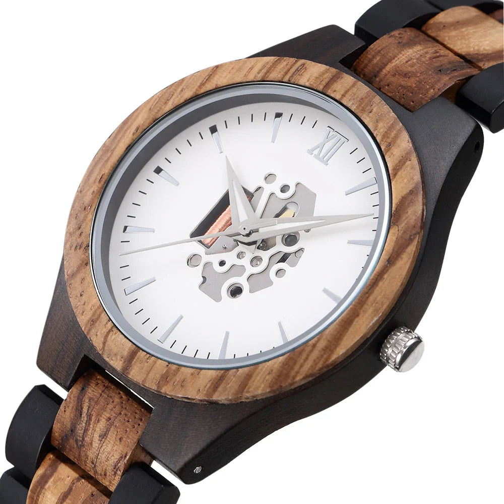 Harry Wood Skeleton Watch | Skeleton Dial Link Bracelet Watch