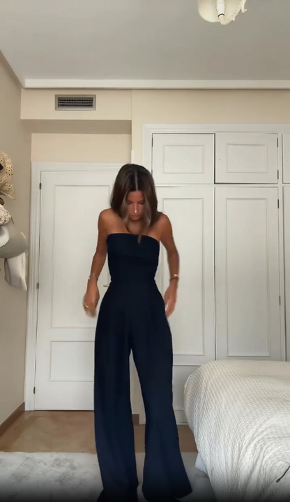 Women's Jumpsuit - Strapless Design - Wide Legs - Elegant and Comfortable