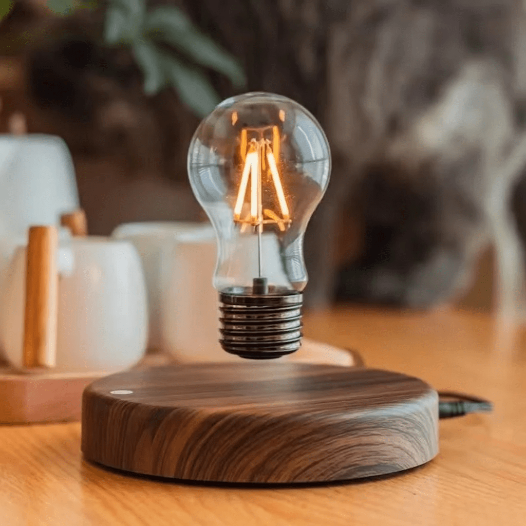 Minimalist Levitating Wooden Base Table Lamp