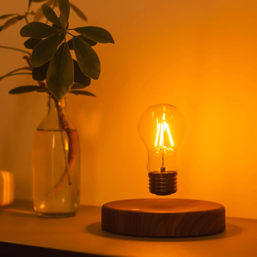 Minimalist Levitating Wooden Base Table Lamp
