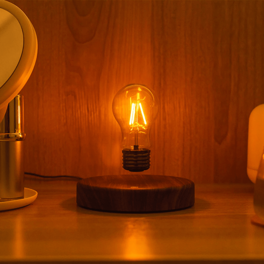 Minimalist Levitating Wooden Base Table Lamp