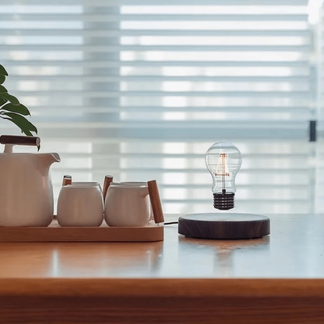 Minimalist Levitating Wooden Base Table Lamp
