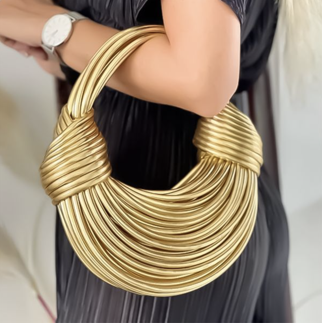 Isla Structured Handbag | Knot Detail Tubular Handbag