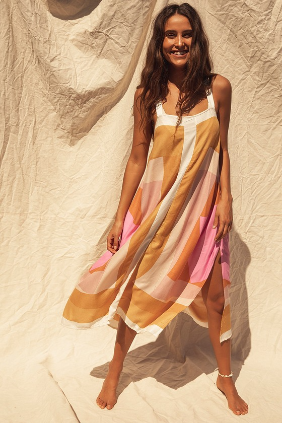 Women's Dress - Light Weave - Loose Fit - Sleeveless with Square Neckline