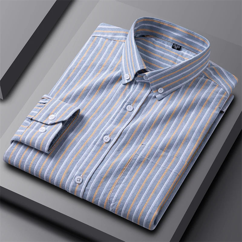 Classic Striped Button-Down Shirt for Men – Smart Everyday Comfort