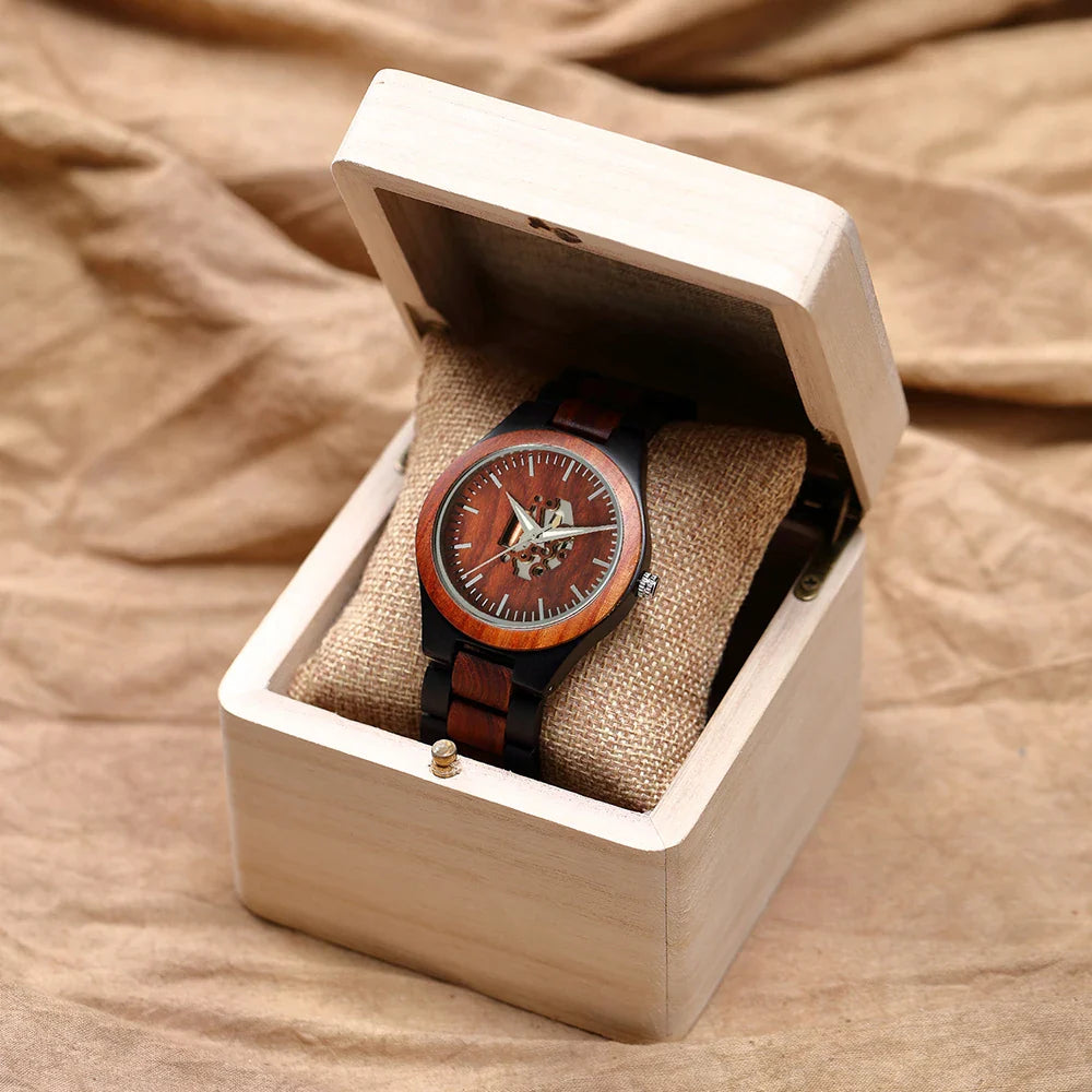 Harry Wood Skeleton Watch | Skeleton Dial Link Bracelet Watch