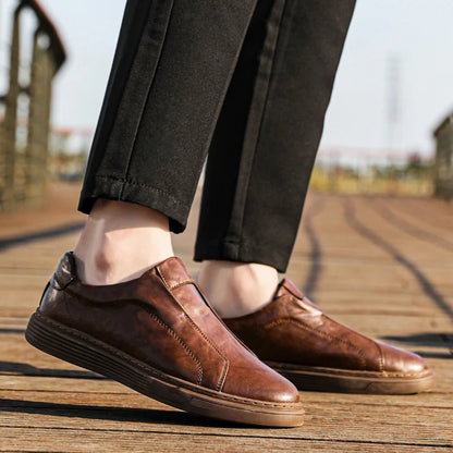 Harry Standard Fit Slip-On Loafers | Ribbed Sole Stitched Slip-On Loafers