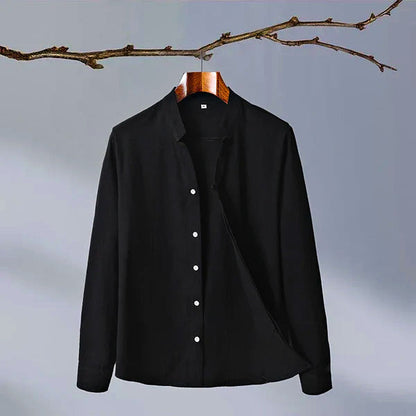 Casual Stand Collar Button Front Shirt for Men – Relaxed Everyday Comfort