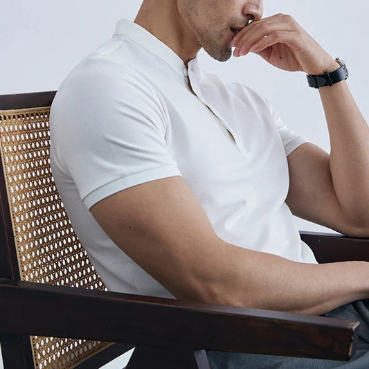 Men's T-shirt – Slim Fit – Breathable Material – Short Sleeve – Collar and Shoulder Seam