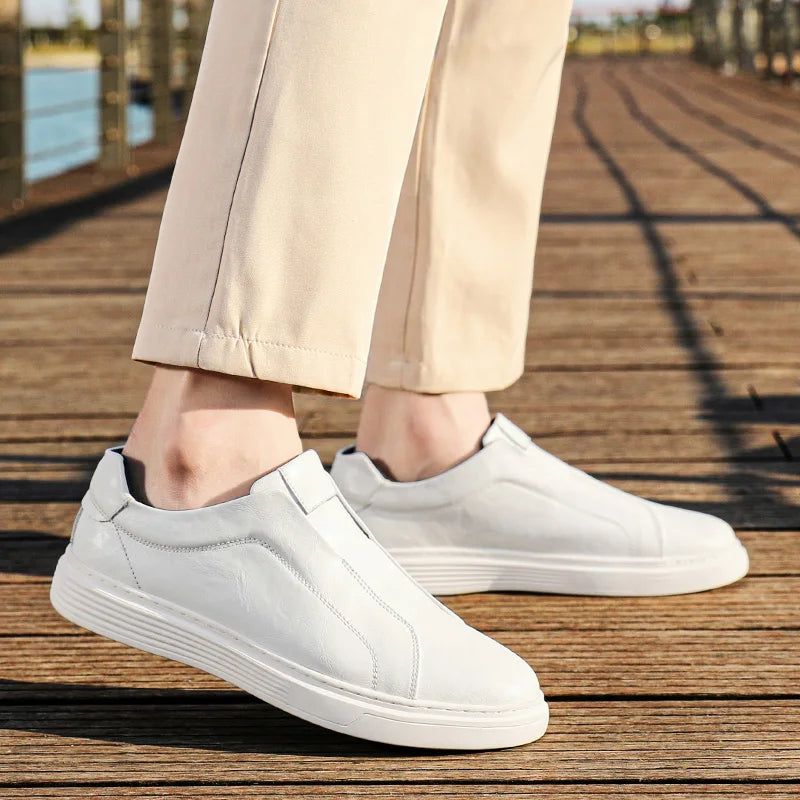 Harry Standard Fit Slip-On Loafers | Ribbed Sole Stitched Slip-On Loafers