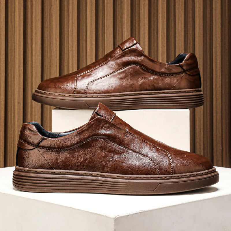Harry Standard Fit Slip-On Loafers | Ribbed Sole Stitched Slip-On Loafers