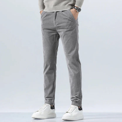 George Relaxed Trousers | Pleated Ribbed Side Pockets Trousers