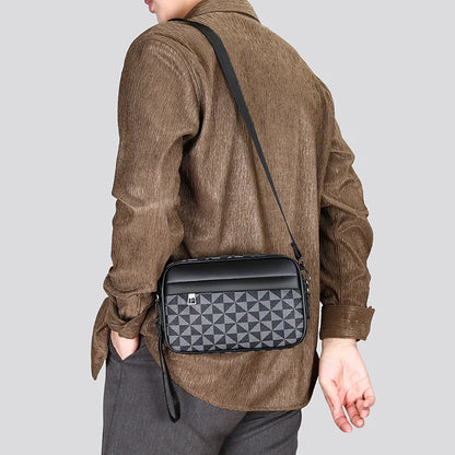 Oscar Structured Crossbody Bag | Checkered Design Silver-Tone Crossbody Bag