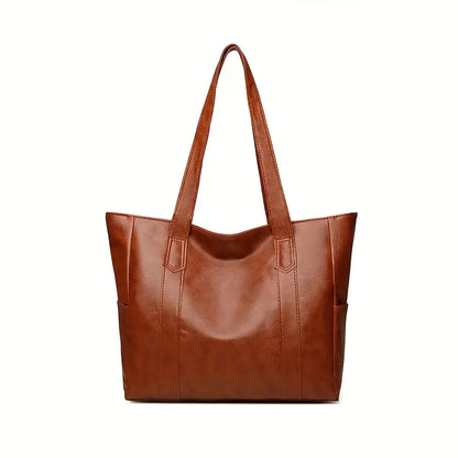 Classic Leather-inspired Tote Bag for Women – Spacious Everyday Elegance