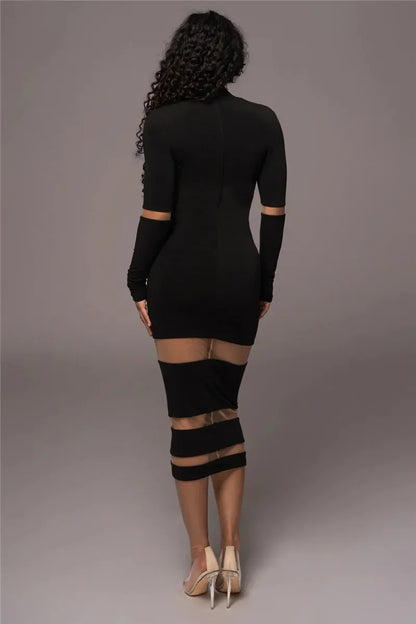 Dress for Women – Bodycon Fit – Stretchable Jersey – Cut-Out Details – Midi Length