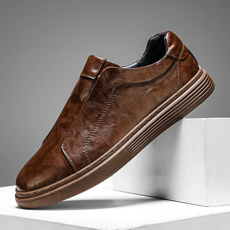 Harry Standard Fit Slip-On Loafers | Ribbed Sole Stitched Slip-On Loafers