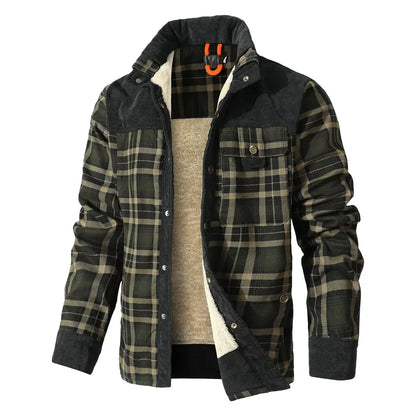 Harry Plaid Relaxed Fit Shirt Jacket | Fleece Lined Corduroy Shirt Jacket