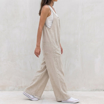 Relaxed Fit Wide Leg Jumpsuit for Women – Comfortable Casual Style