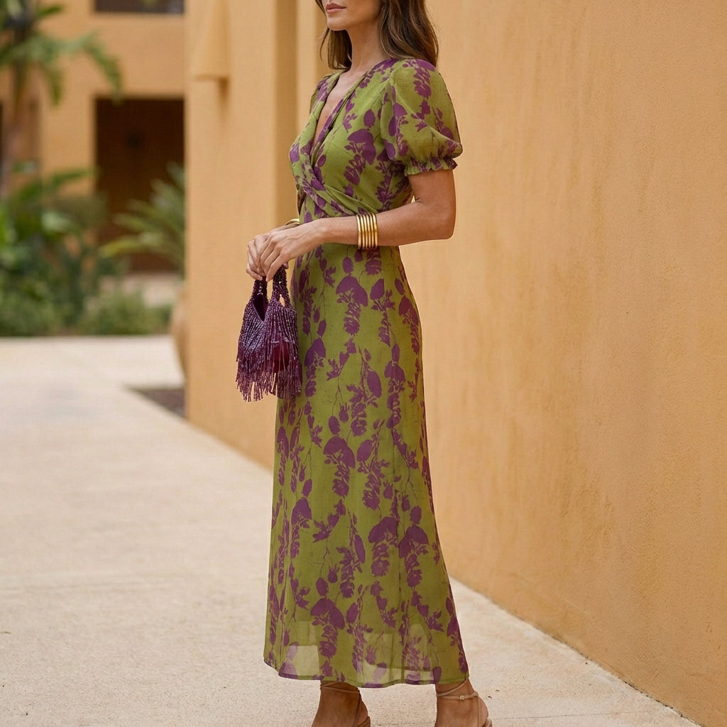 Floral Wrap Maxi Dress for Women – Graceful Everyday Elegance