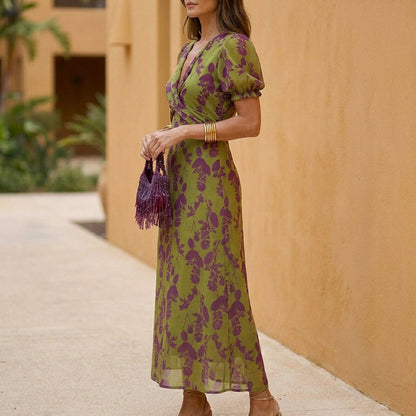 Floral Wrap Maxi Dress for Women – Graceful Everyday Elegance