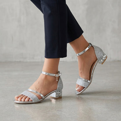 Ankle Strap Block Heel Sandals for Women – Elegant Comfort & Modern Style